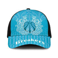 New Zealand Baseball Net Cap Fire Basketball Maori Tribal Sky Blue LT9 One Size Black Blue - Polynesian Pride