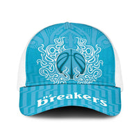 New Zealand Baseball Net Cap Fire Basketball Maori Tribal Sky Blue LT9 One Size White Blue - Polynesian Pride