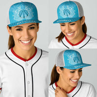 New Zealand Baseball Net Cap Fire Basketball Maori Tribal Sky Blue LT9 - Polynesian Pride