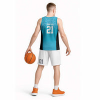 New Zealand Custom Basketball Jersey Fire Basketball Maori Tribal Sky Blue LT9 - Polynesian Pride