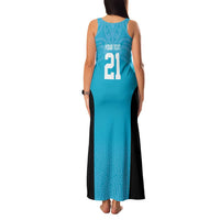 New Zealand Custom Family Matching Tank Maxi Dress and Hawaiian Shirt Fire Basketball Maori Tribal Sky Blue - Polynesian Pride
