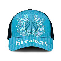 New Zealand Mesh Trucker Cap Fire Basketball Maori Tribal Sky Blue LT9 One Size Black Blue - Polynesian Pride