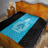 New Zealand Custom Quilt Fire Basketball Maori Tribal Sky Blue - Polynesian Pride