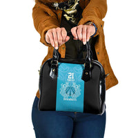 New Zealand Custom Shoulder Handbag Fire Basketball Maori Tribal Sky Blue LT9 One Size Blue - Polynesian Pride
