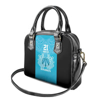New Zealand Custom Shoulder Handbag Fire Basketball Maori Tribal Sky Blue LT9 - Polynesian Pride