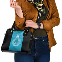 New Zealand Custom Shoulder Handbag Fire Basketball Maori Tribal Sky Blue LT9 - Polynesian Pride