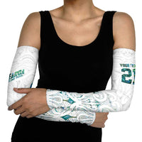 Custom New Zealand Aotearoa Arm Sleeves Green Maori Paua Shell Indigenous LT9 - Polynesian Pride
