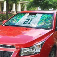 Custom New Zealand Aotearoa Auto Sun Shade Green Maori Paua Shell Indigenous - Polynesian Pride