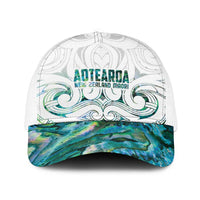 New Zealand Aotearoa Baseball Net Cap Green Maori Papua Shell Indigenous LT9 One Size White Green - Polynesian Pride