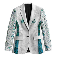 Custom New Zealand Aotearoa Blazer Green Maori Paua Shell Indigenous - Polynesian Pride