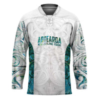 Custom New Zealand Aotearoa Hockey Jersey Green Maori Paua Shell Indigenous LT9 Unisex Green - Polynesian Pride