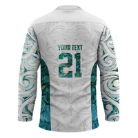 Custom New Zealand Aotearoa Hockey Jersey Green Maori Paua Shell Indigenous LT9 - Polynesian Pride