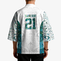 Custom New Zealand Aotearoa Kimono Green Maori Paua Shell Indigenous - Polynesian Pride