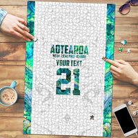 Custom New Zealand Aotearoa Puzzle Green Maori Paua Shell Indigenous LT9 Green - Polynesian Pride