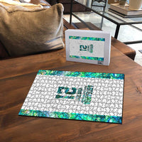 Custom New Zealand Aotearoa Puzzle Green Maori Paua Shell Indigenous LT9 - Polynesian Pride