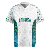 Custom New Zealand Aotearoa Rugby Jersey Green Maori Paua Shell Indigenous - Polynesian Pride