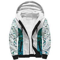 Custom New Zealand Aotearoa Sherpa Hoodie Green Maori Paua Shell Indigenous LT9 Unisex Green - Polynesian Pride