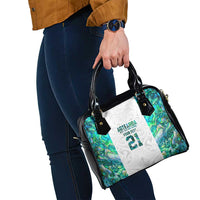 Custom New Zealand Aotearoa Shoulder Handbag Green Maori Paua Shell Indigenous - Polynesian Pride