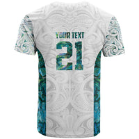 Custom New Zealand Aotearoa T Shirt Green Maori Paua Shell Indigenous - Polynesian Pride