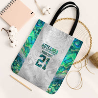 Custom New Zealand Aotearoa Tote Bag Green Maori Paua Shell Indigenous LT9 Black Strap One Size Green - Polynesian Pride