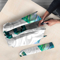 Custom New Zealand Aotearoa Umbrella Green Maori Paua Shell Indigenous - Polynesian Pride