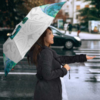 Custom New Zealand Aotearoa Umbrella Green Maori Paua Shell Indigenous - Polynesian Pride