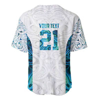 Custom New Zealand Aotearoa Baseball Jersey Maori Paua Shell Indigenous - Polynesian Pride