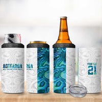 Custom New Zealand Aotearoa 4 in 1 Can Cooler Tumbler Maori Paua Shell Indigenous LT9 - Polynesian Pride