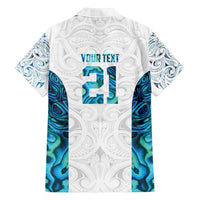 Custom New Zealand Aotearoa Family Matching Off Shoulder Short Dress and Hawaiian Shirt Maori Paua Shell Indigenous - Polynesian Pride