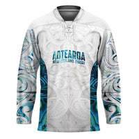 Custom New Zealand Aotearoa Hockey Jersey Maori Paua Shell Indigenous LT9 Unisex Blue - Polynesian Pride
