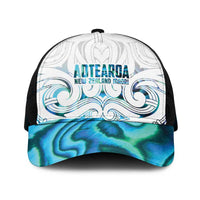 New Zealand Aotearoa Mesh Trucker Cap Maori Papua Shell Indigenous LT9 One Size Black Blue - Polynesian Pride