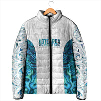 Custom New Zealand Aotearoa Padded Jacket Maori Paua Shell Indigenous LT9 - Polynesian Pride