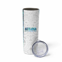 Custom New Zealand Aotearoa Skinny Tumbler Maori Paua Shell Indigenous - Polynesian Pride