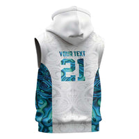 Custom New Zealand Aotearoa Sleeveless Zip Hoodie Maori Paua Shell Indigenous LT9 - Polynesian Pride