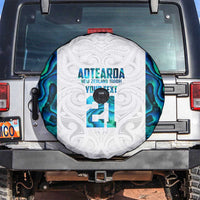 Custom New Zealand Aotearoa Spare Tire Cover Maori Paua Shell Indigenous - Polynesian Pride