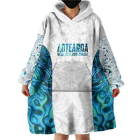 Custom New Zealand Aotearoa Wearable Blanket Hoodie Maori Paua Shell Indigenous LT9 - Polynesian Pride