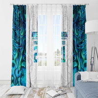 Custom New Zealand Aotearoa Window Curtain Maori Paua Shell Indigenous - Polynesian Pride