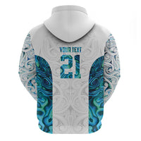 Custom New Zealand Aotearoa Zip Hoodie Maori Paua Shell Indigenous - Polynesian Pride
