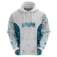 Custom New Zealand Aotearoa Zip Hoodie Maori Paua Shell Indigenous - Polynesian Pride