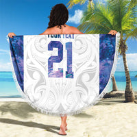 Custom New Zealand Aotearoa Beach Blanket Purple Maori Paua Shell Indigenous LT9 - Polynesian Pride