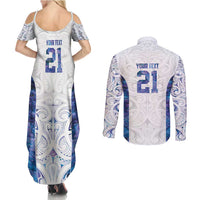 Custom New Zealand Aotearoa Couples Matching Summer Maxi Dress and Long Sleeve Button Shirt Purple Maori Paua Shell Indigenous LT9 - Polynesian Pride