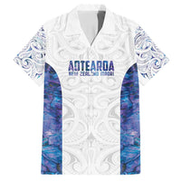 Custom New Zealand Aotearoa Family Matching Long Sleeve Bodycon Dress and Hawaiian Shirt Purple Maori Paua Shell Indigenous - Polynesian Pride