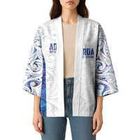 Custom New Zealand Aotearoa Kimono Purple Maori Paua Shell Indigenous - Polynesian Pride