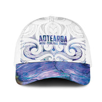 New Zealand Aotearoa Mesh Trucker Cap Purple Maori Papua Shell Indigenous LT9 One Size White Purple - Polynesian Pride