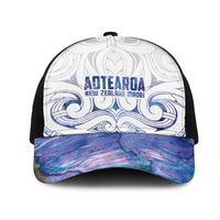 New Zealand Aotearoa Mesh Trucker Cap Purple Maori Papua Shell Indigenous LT9 One Size Black Purple - Polynesian Pride