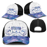 New Zealand Aotearoa Mesh Trucker Cap Purple Maori Papua Shell Indigenous LT9 - Polynesian Pride