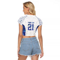 Custom New Zealand Aotearoa Raglan Cropped T Shirt Purple Maori Paua Shell Indigenous - Polynesian Pride