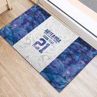 Custom New Zealand Aotearoa Rubber Doormat Purple Maori Paua Shell Indigenous LT9 - Polynesian Pride