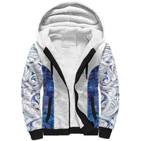 Custom New Zealand Aotearoa Sherpa Hoodie Purple Maori Paua Shell Indigenous - Polynesian Pride