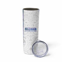 Custom New Zealand Aotearoa Skinny Tumbler Purple Maori Paua Shell Indigenous - Polynesian Pride